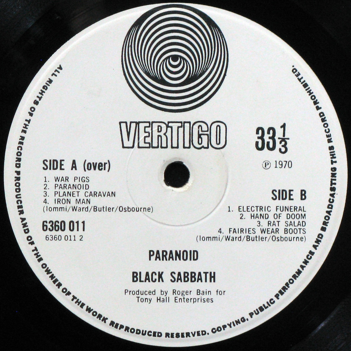 LP Black Sabbath — Paranoid фото 3