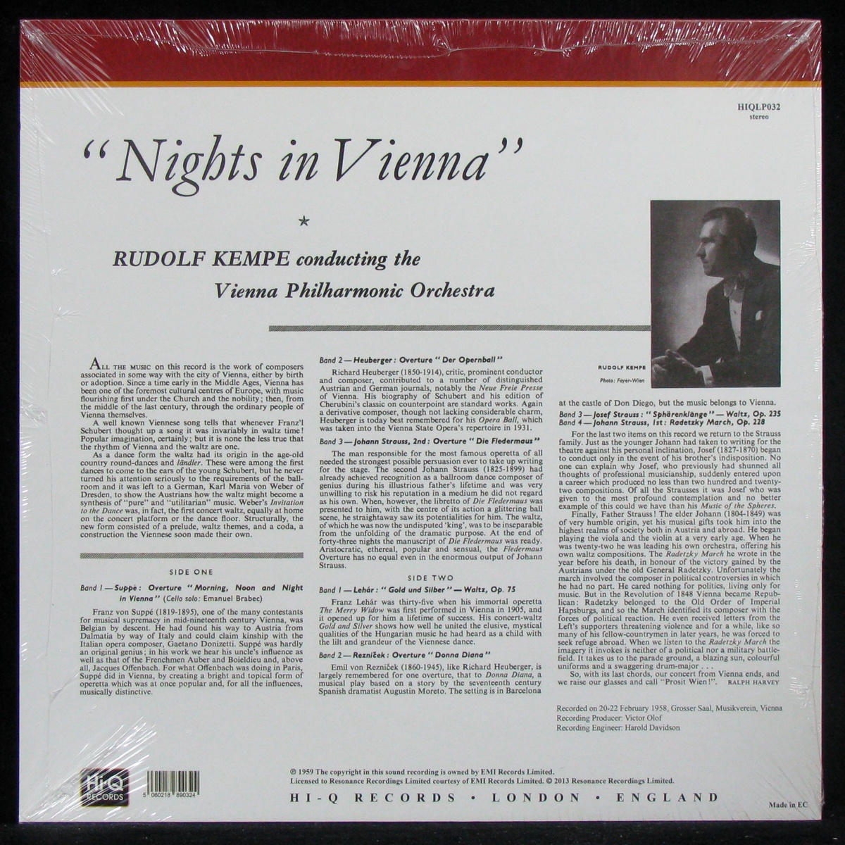 LP Rudolf Kempe / Vienna Philharmonic Orchestra — Nights In Vienna фото 2