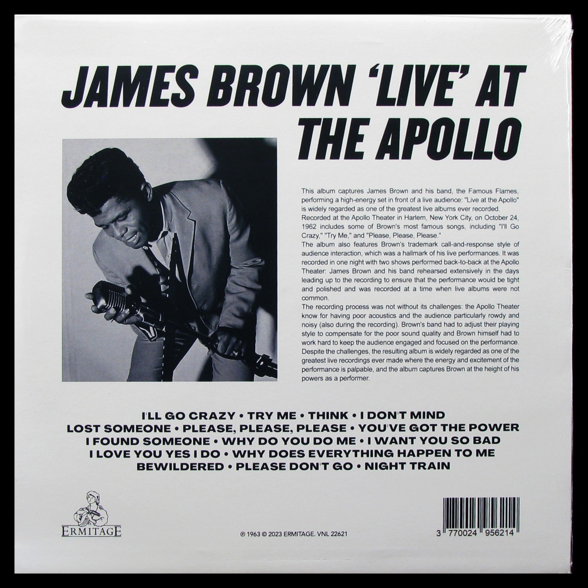 LP James Brown — Live At The Apollo (coloured vinyl) фото 2