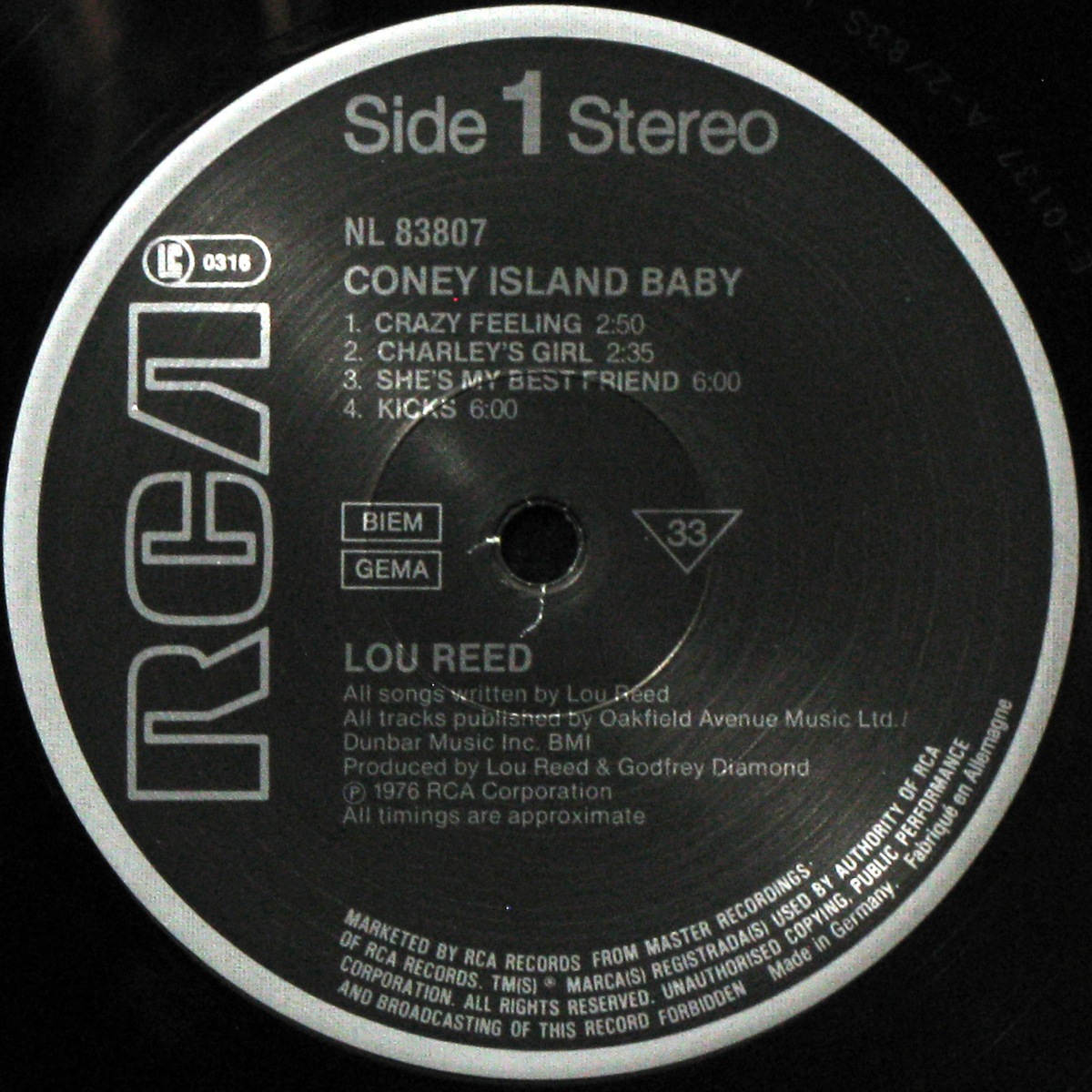 LP Lou Reed — Coney Island Baby фото 2