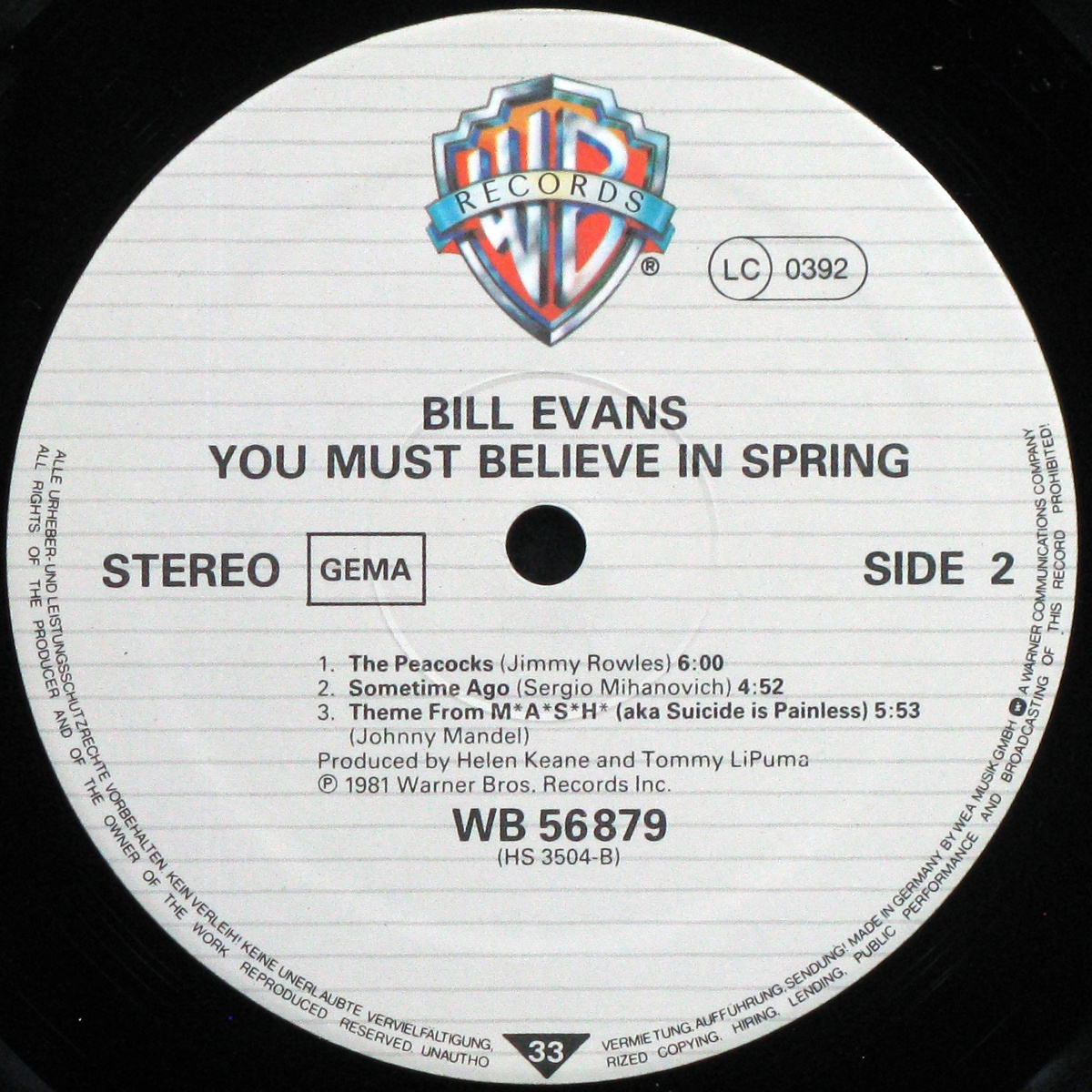 LP Bill Evans — You Must Believe In Spring фото 4