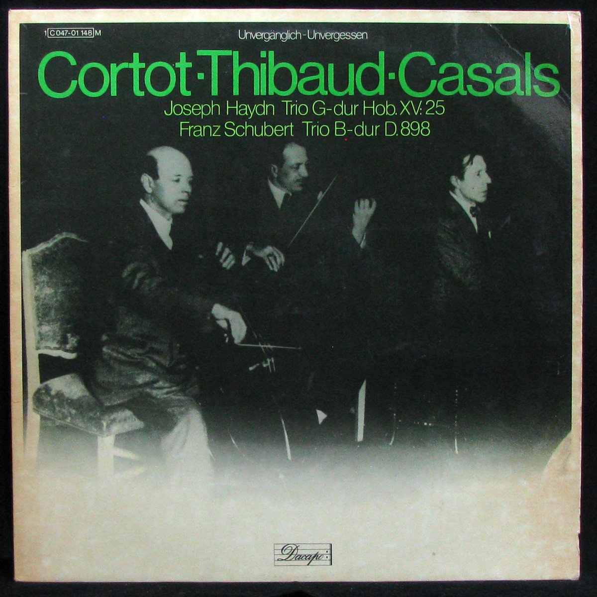 LP Cortot / Thibaud / Casals — Joseph Haydn / Franz Schubert – Trio G-Dur Hob. XV: 25 / Trio B-Dur D. 898 фото