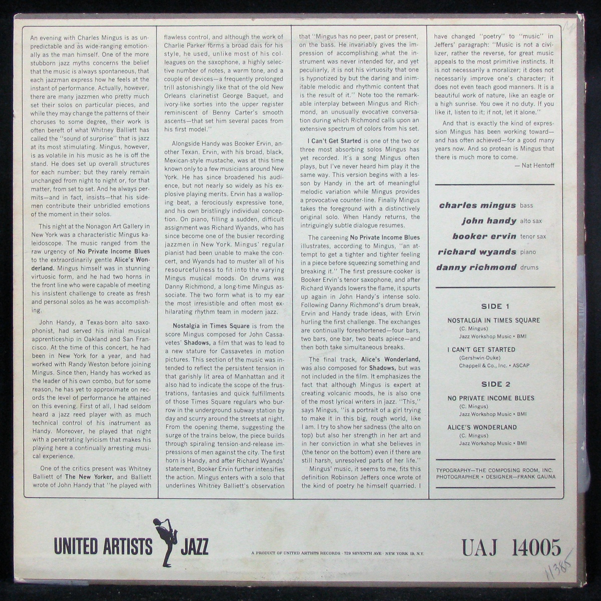 LP Charles Mingus — Wonderland (mono) фото 2