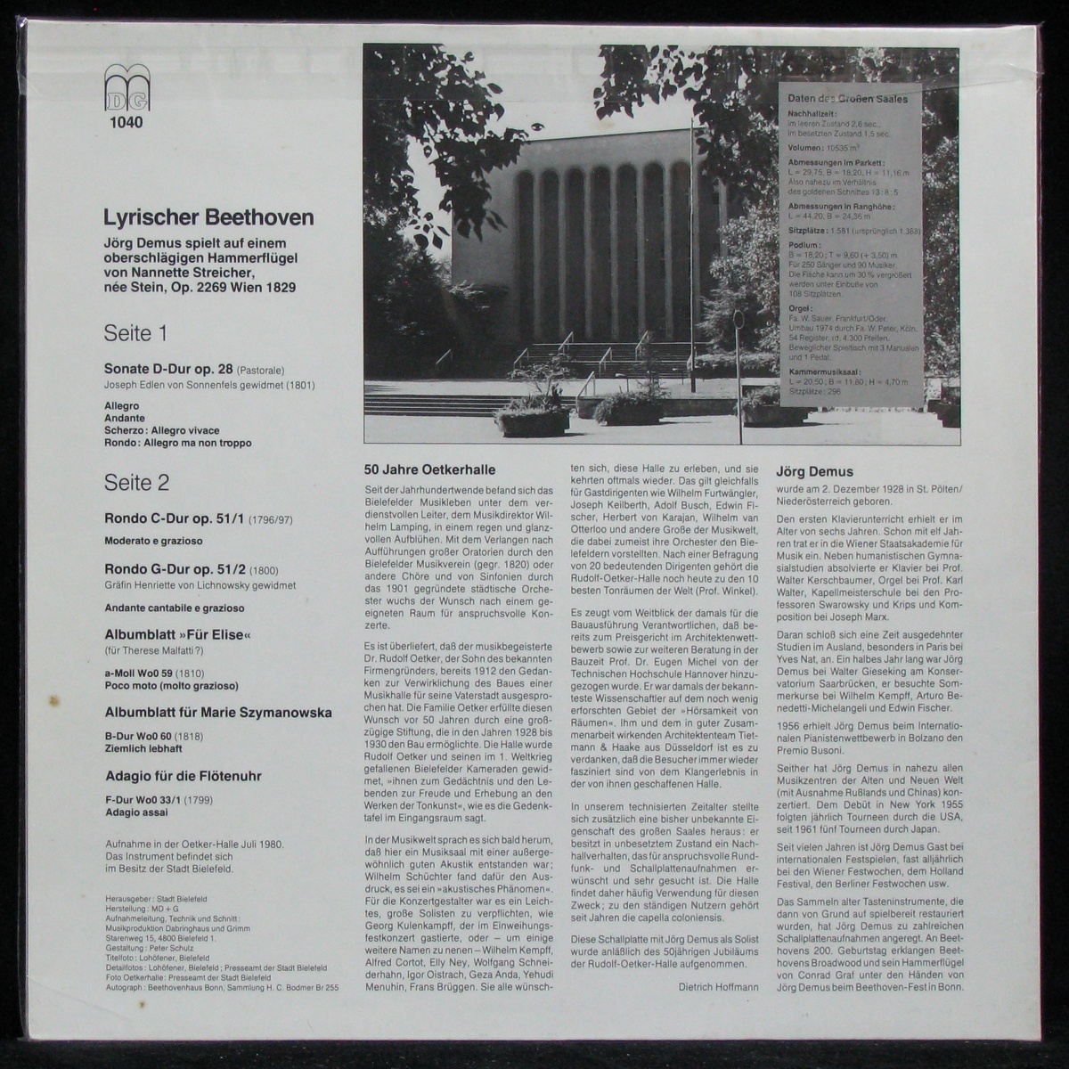 LP Jorg Demus — Lyrischer Beethoven фото 2