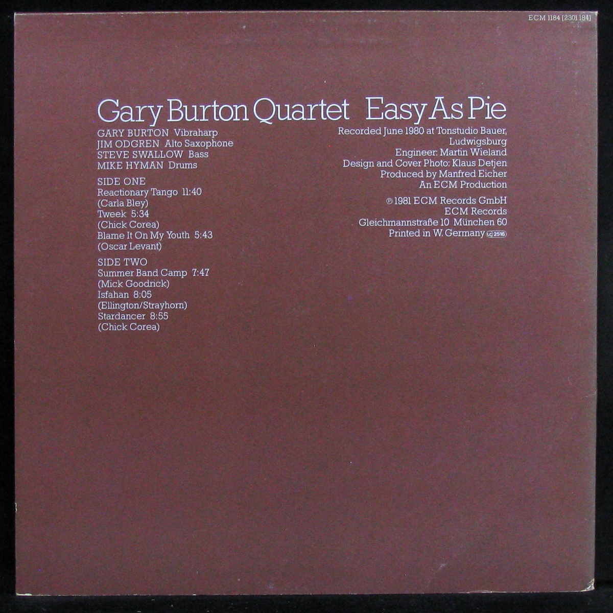 LP Gary Burton Quartet — Easy As Pie фото 2