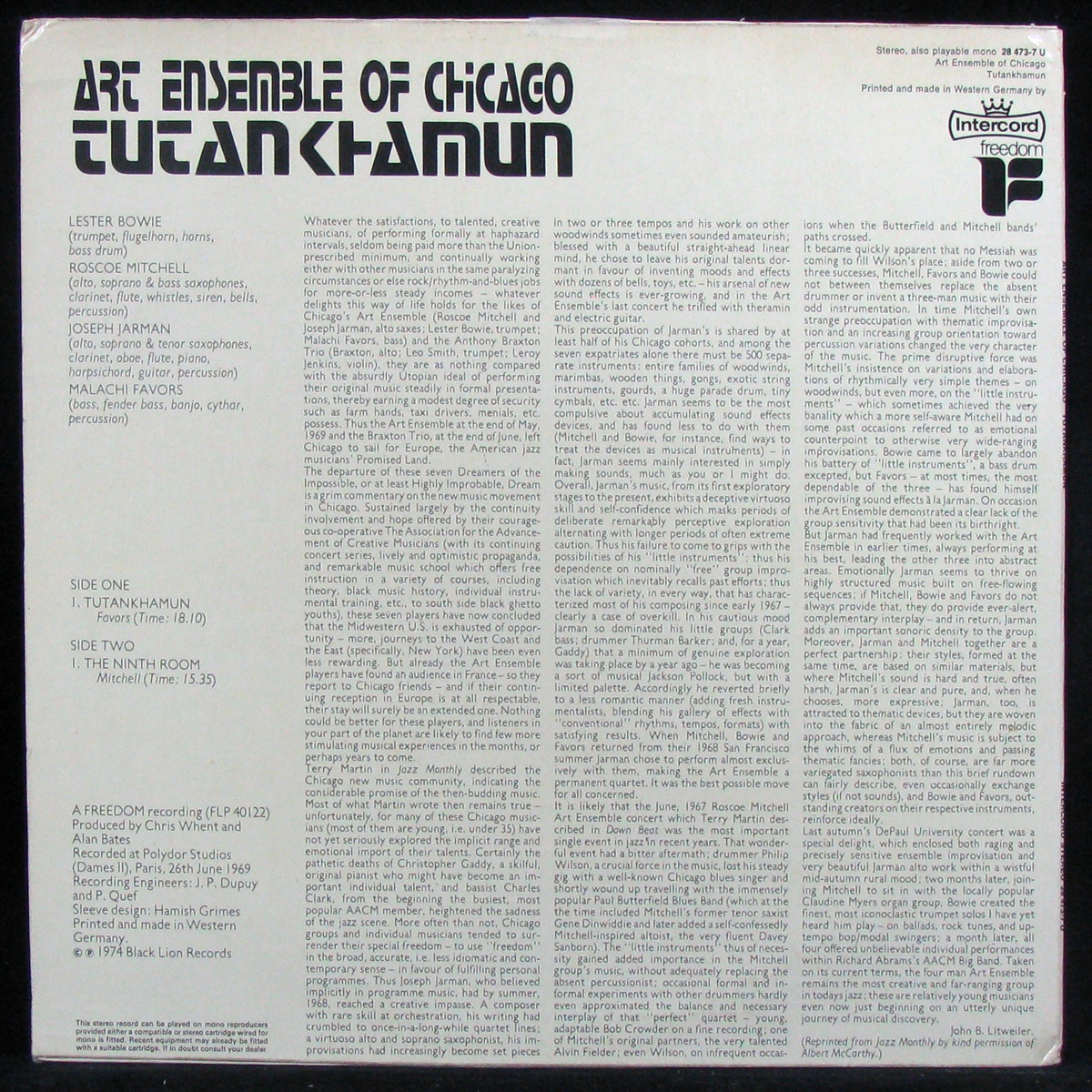 LP Art Ensemble Of Chicago — Tutankhamun фото 2