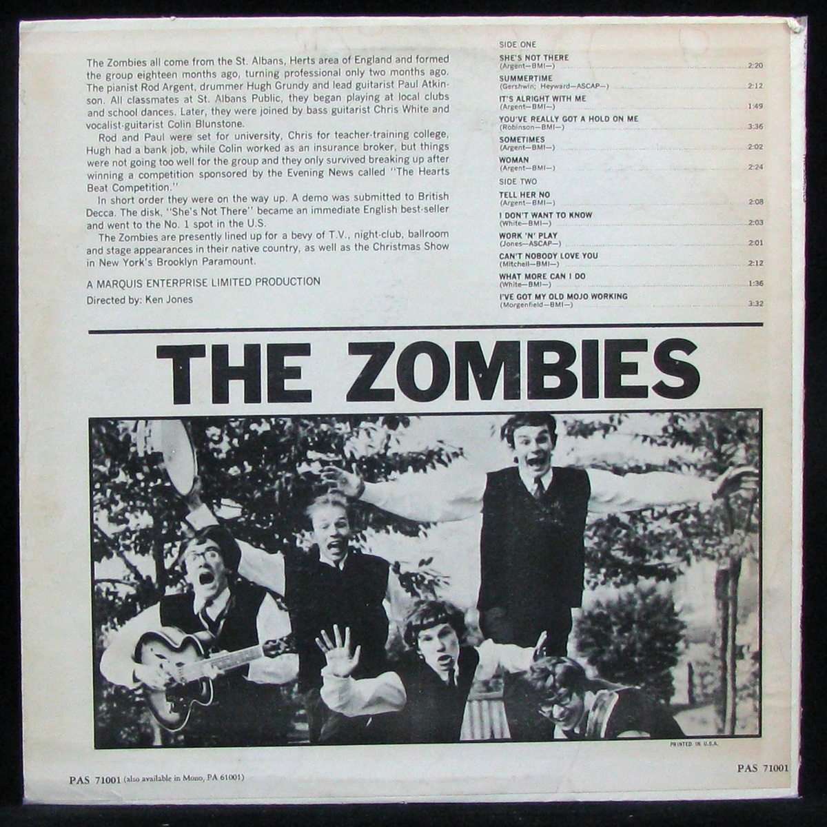 LP Zombies — Zombies (1965) фото 2