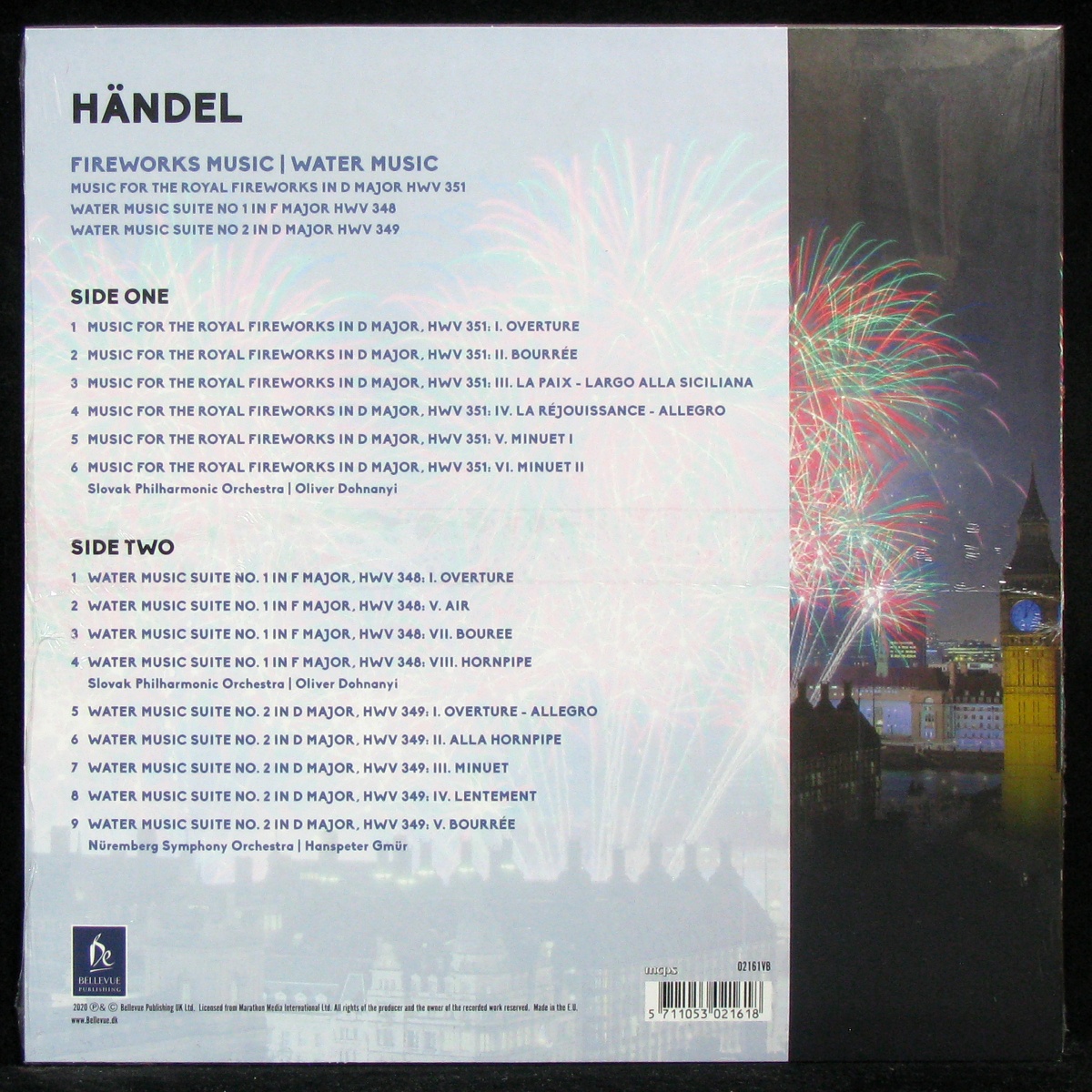 LP V/A — Handel: Fireworks Music / Water Music фото 2