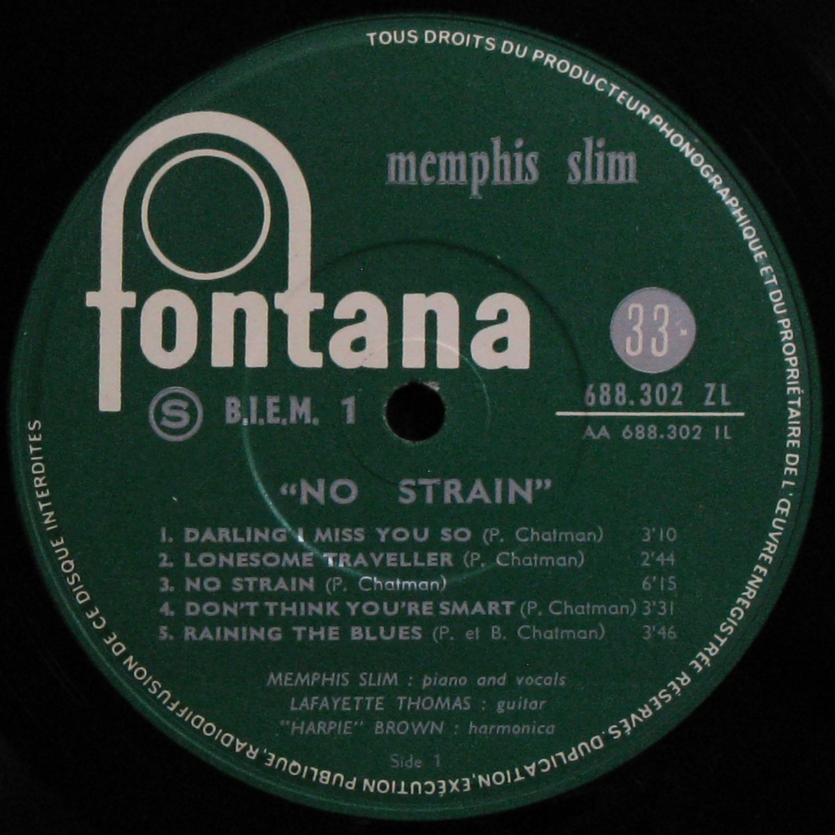 LP Memphis Slim — No Strain (mono) фото 2