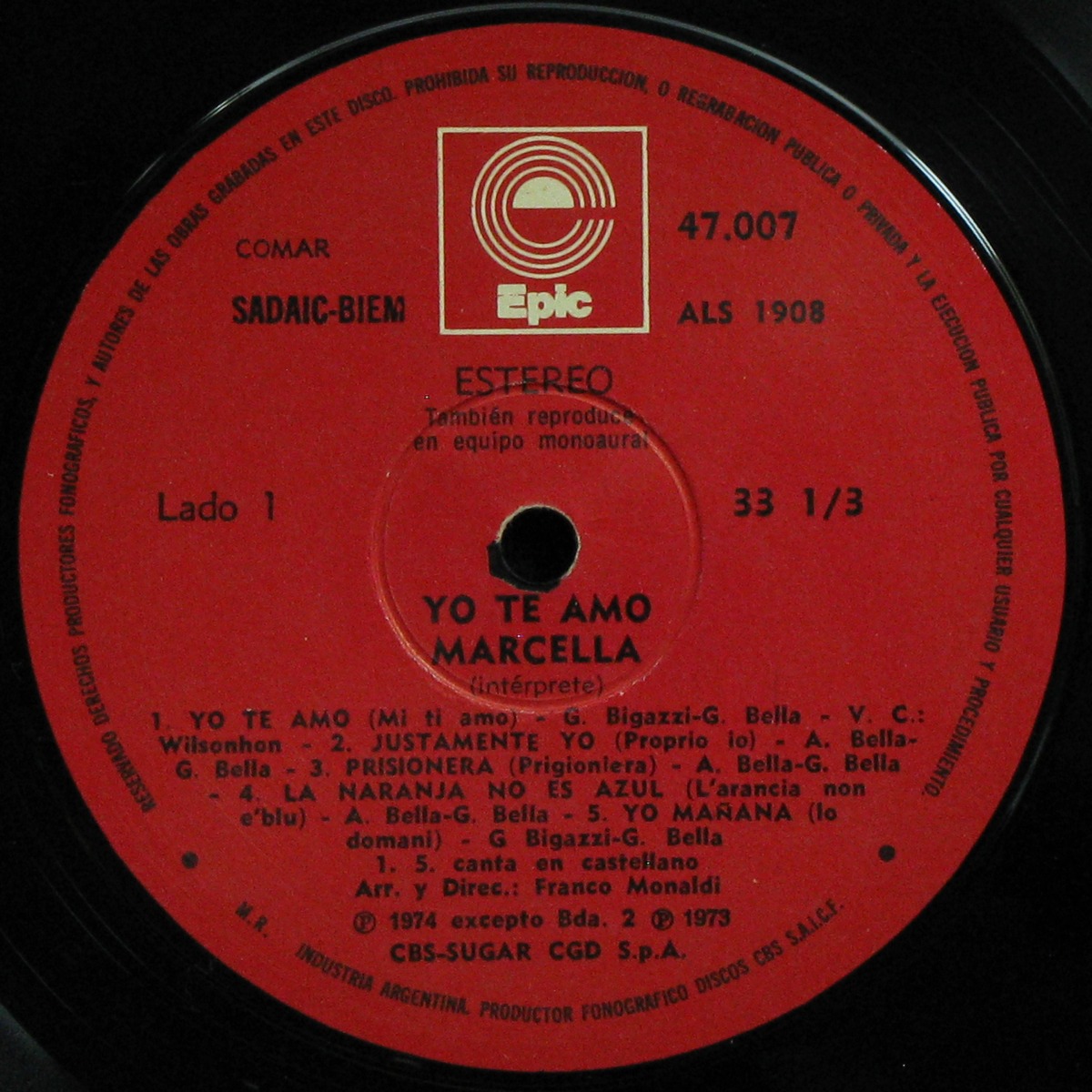 LP Marcella Bella — Yo Te Amo фото 3
