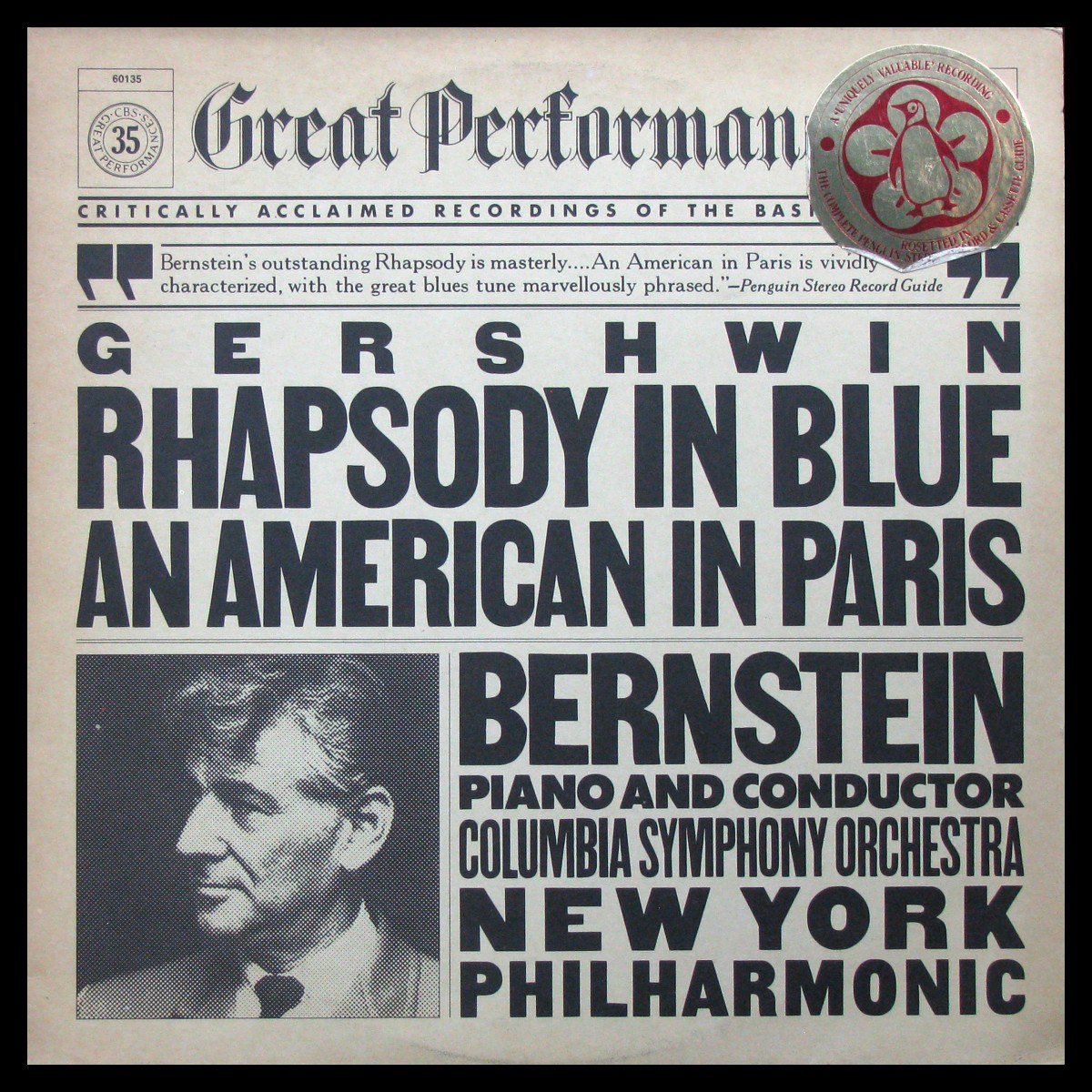 LP Leonard Bernstein — Gershwin: Rhapsody In Blue / An American In Paris фото