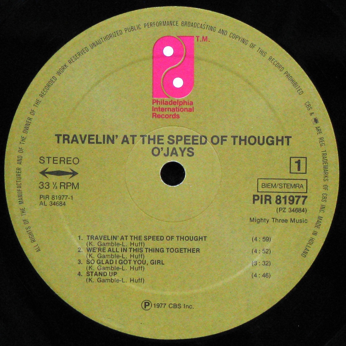 LP O'Jays — Travelin' At The Speed Of Thought фото 2