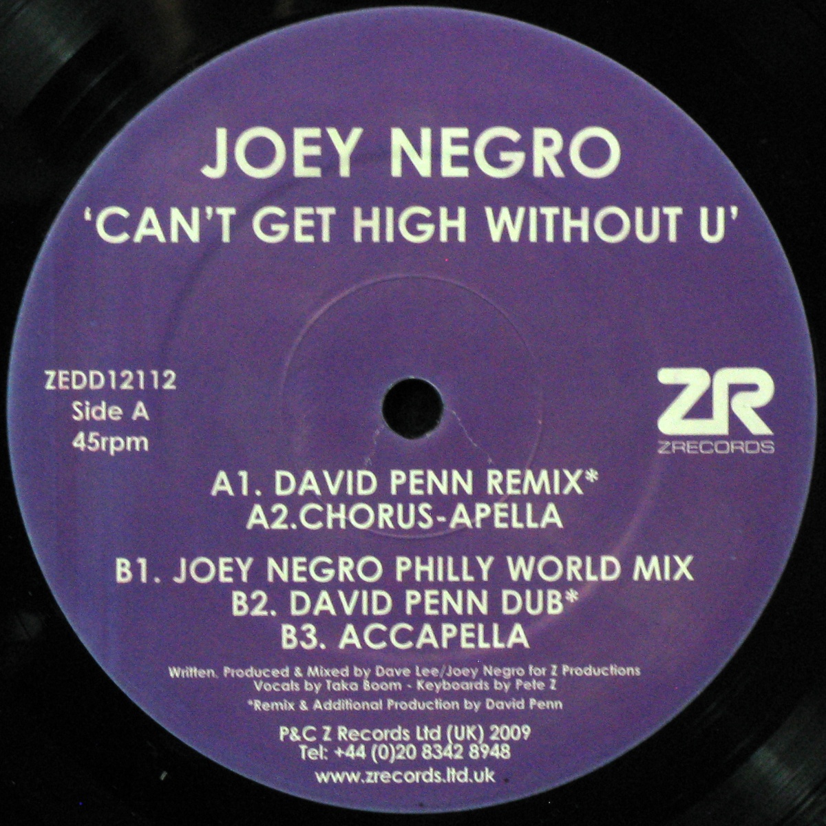 LP Joey Negro — Can't Get High Without U фото 3