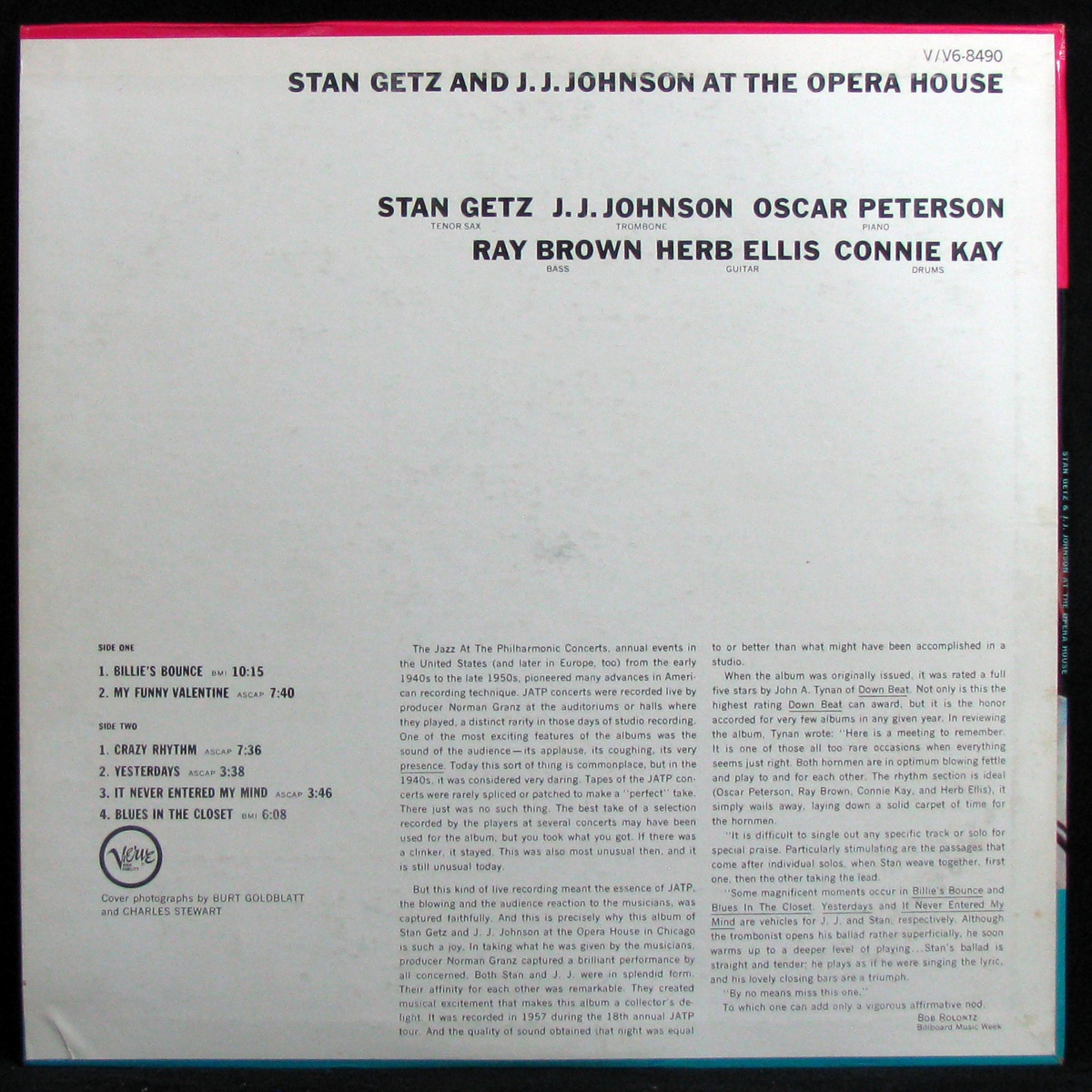 LP Stan Getz / J.J.Johnson — At The Opera House фото 2
