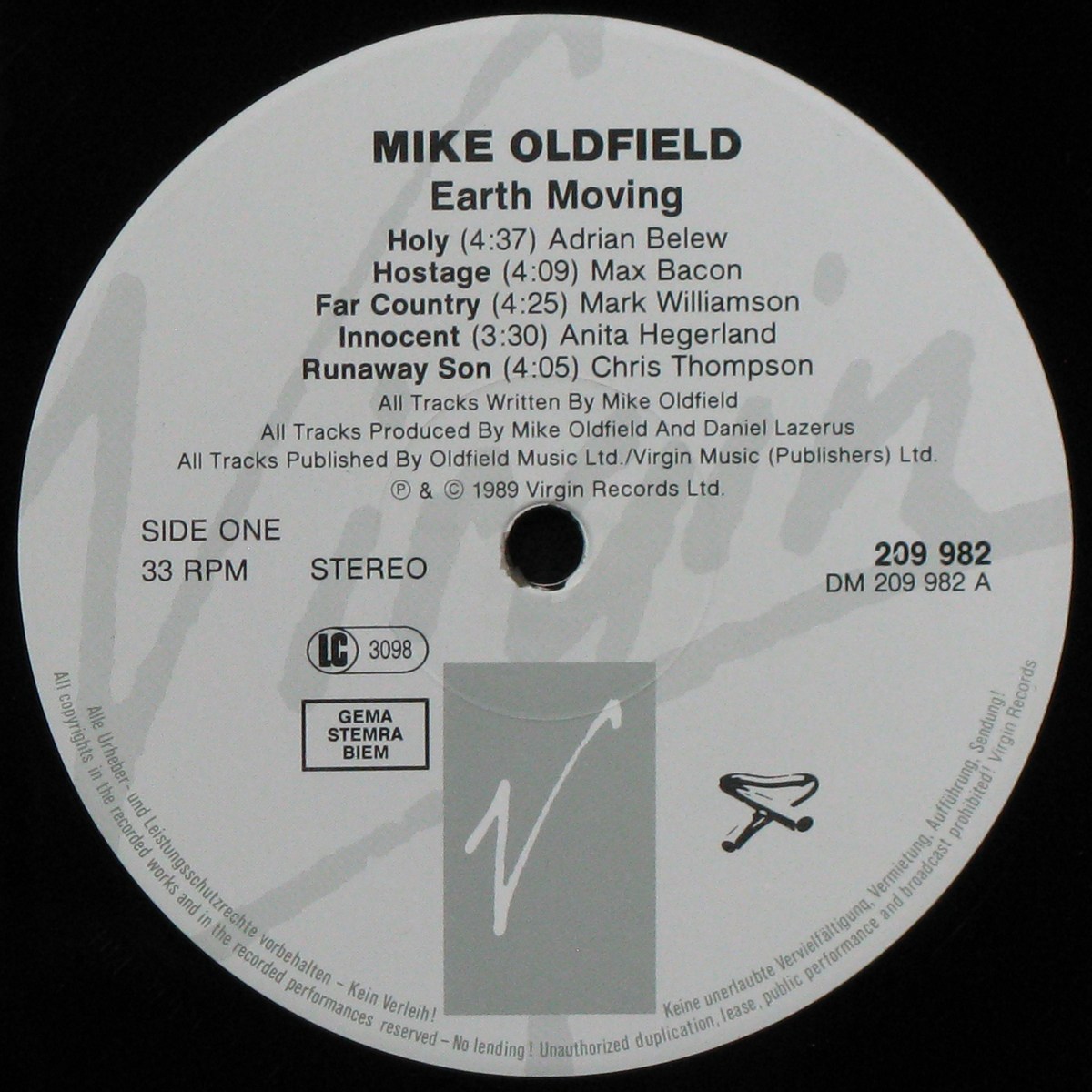 LP Mike Oldfield — Earth Moving фото 2