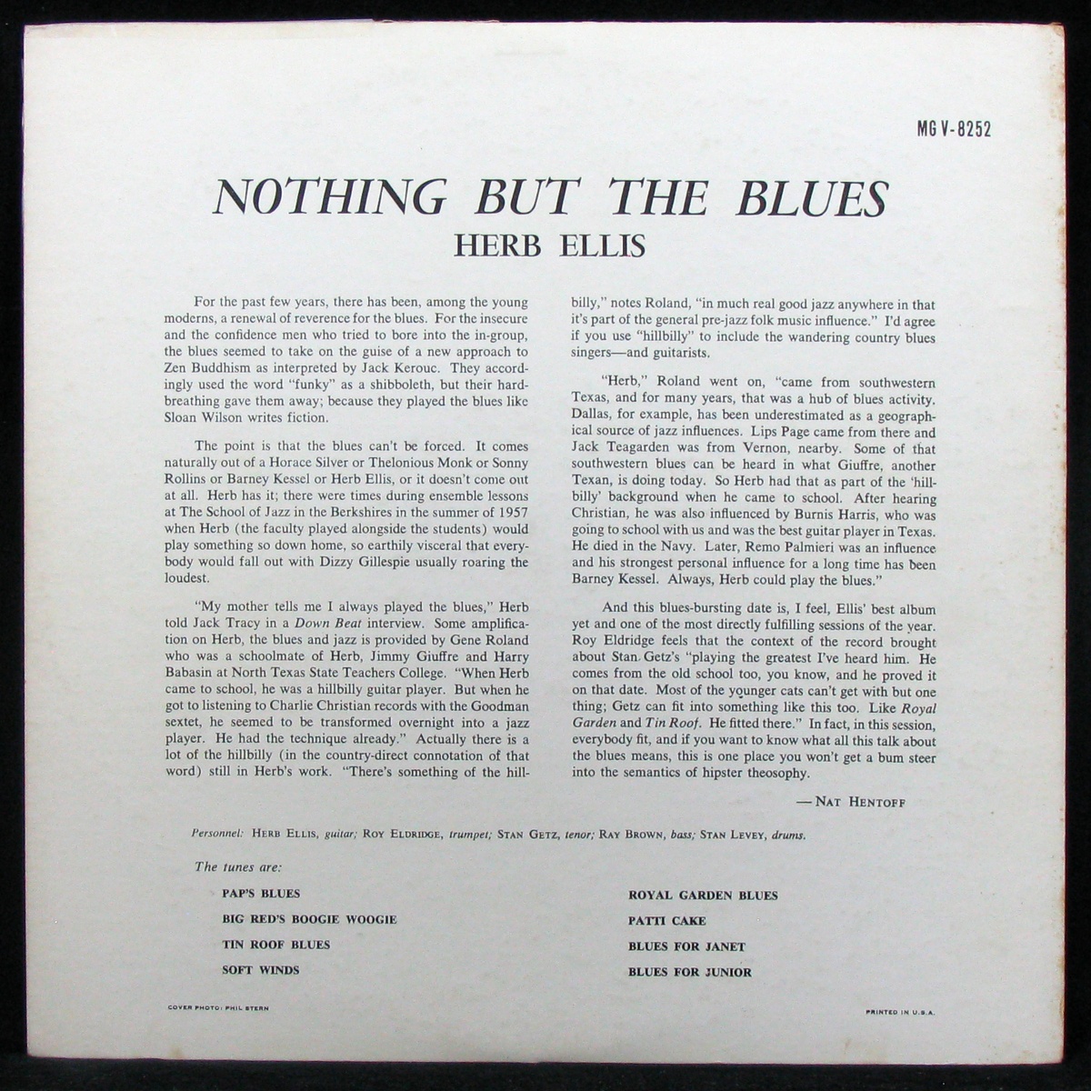 LP Herb Ellis — Nothing But The Blues (mono) фото 2