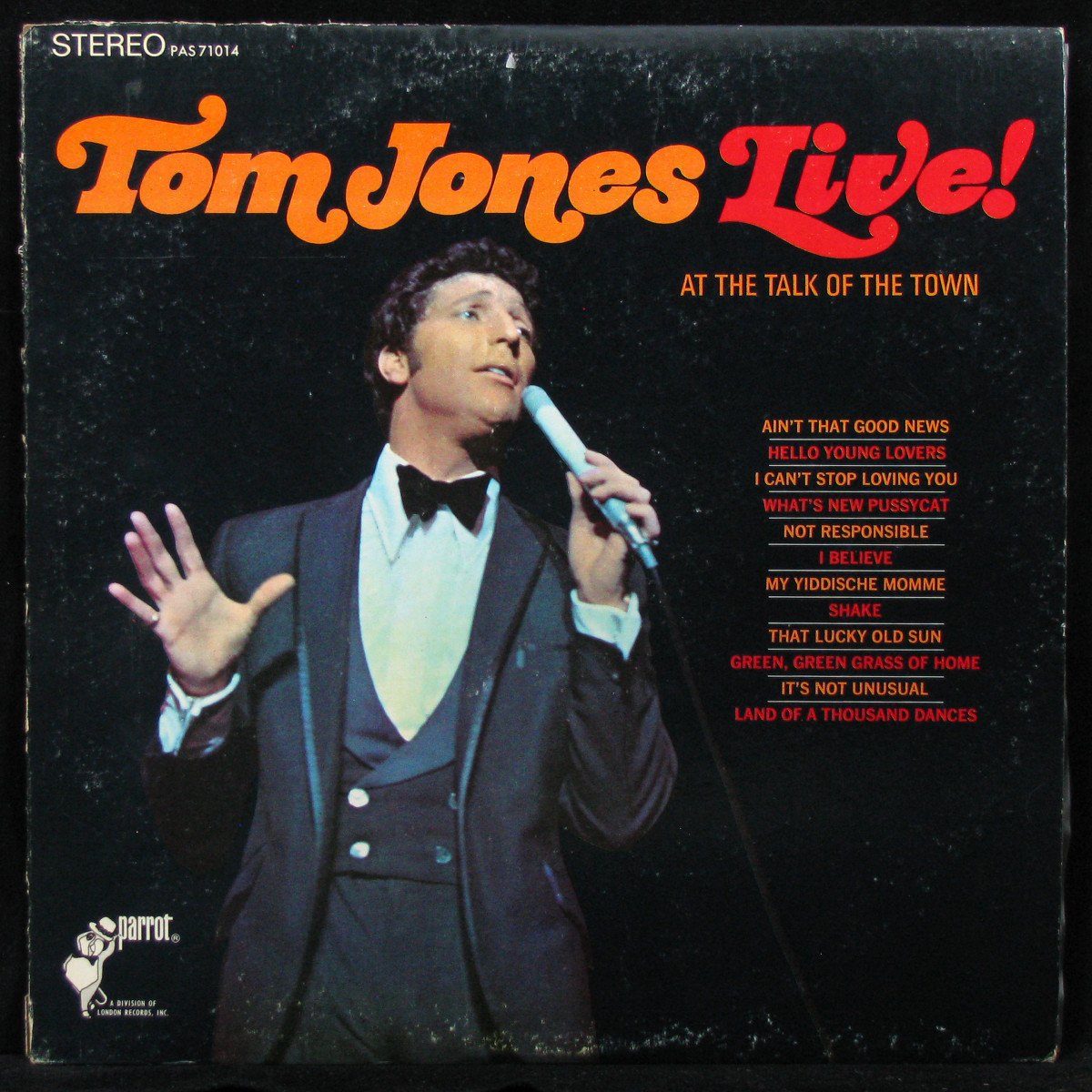 LP Tom Jones — Tom Jones Live! At The Talk Of the Town фото