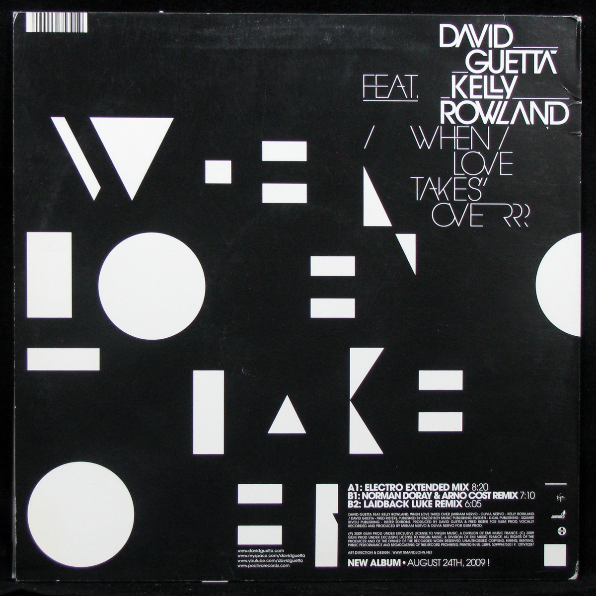 LP David Guetta / Kelly Rowland — When Love Takes Over фото 2