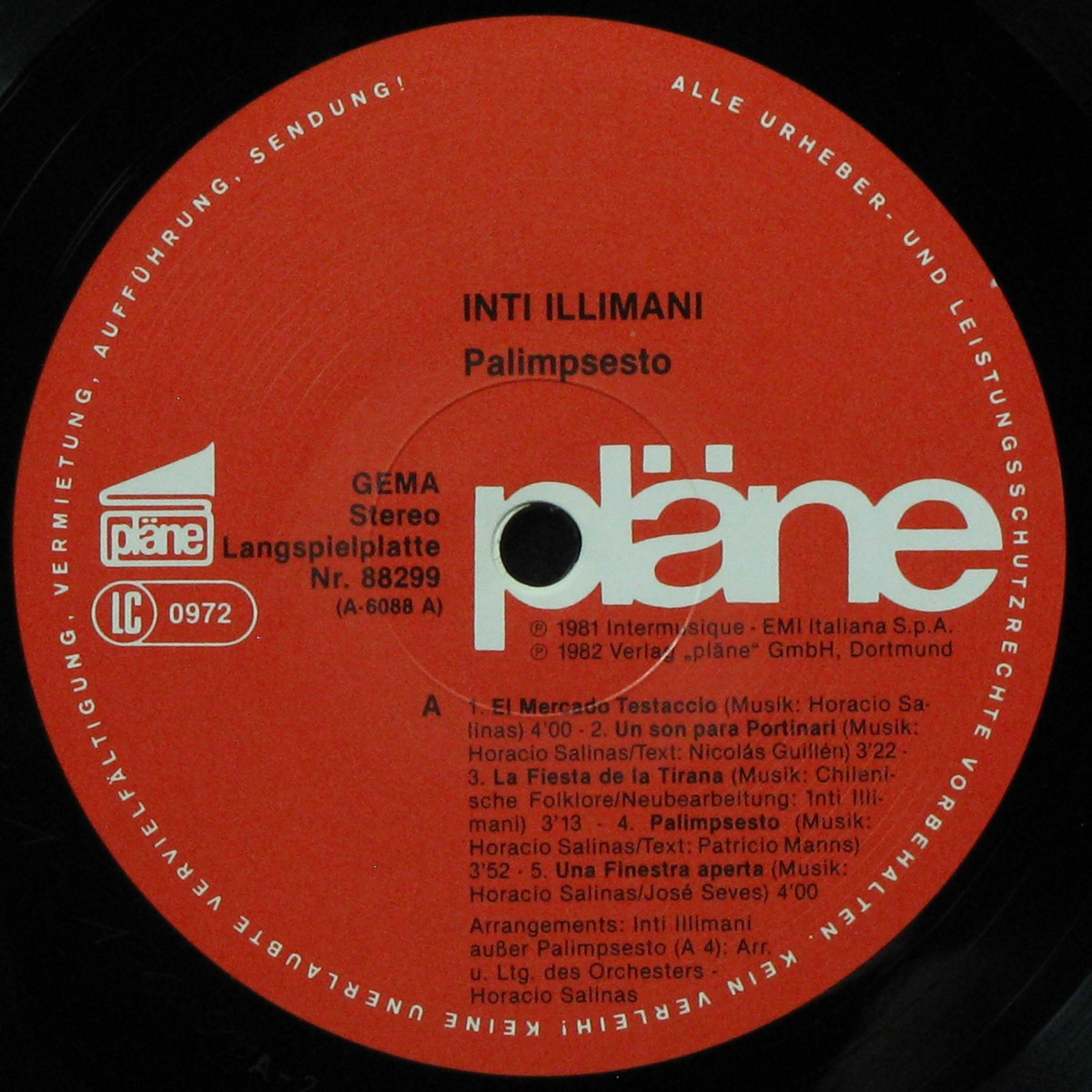 LP Inti-Illimani — Palimpsesto фото 2