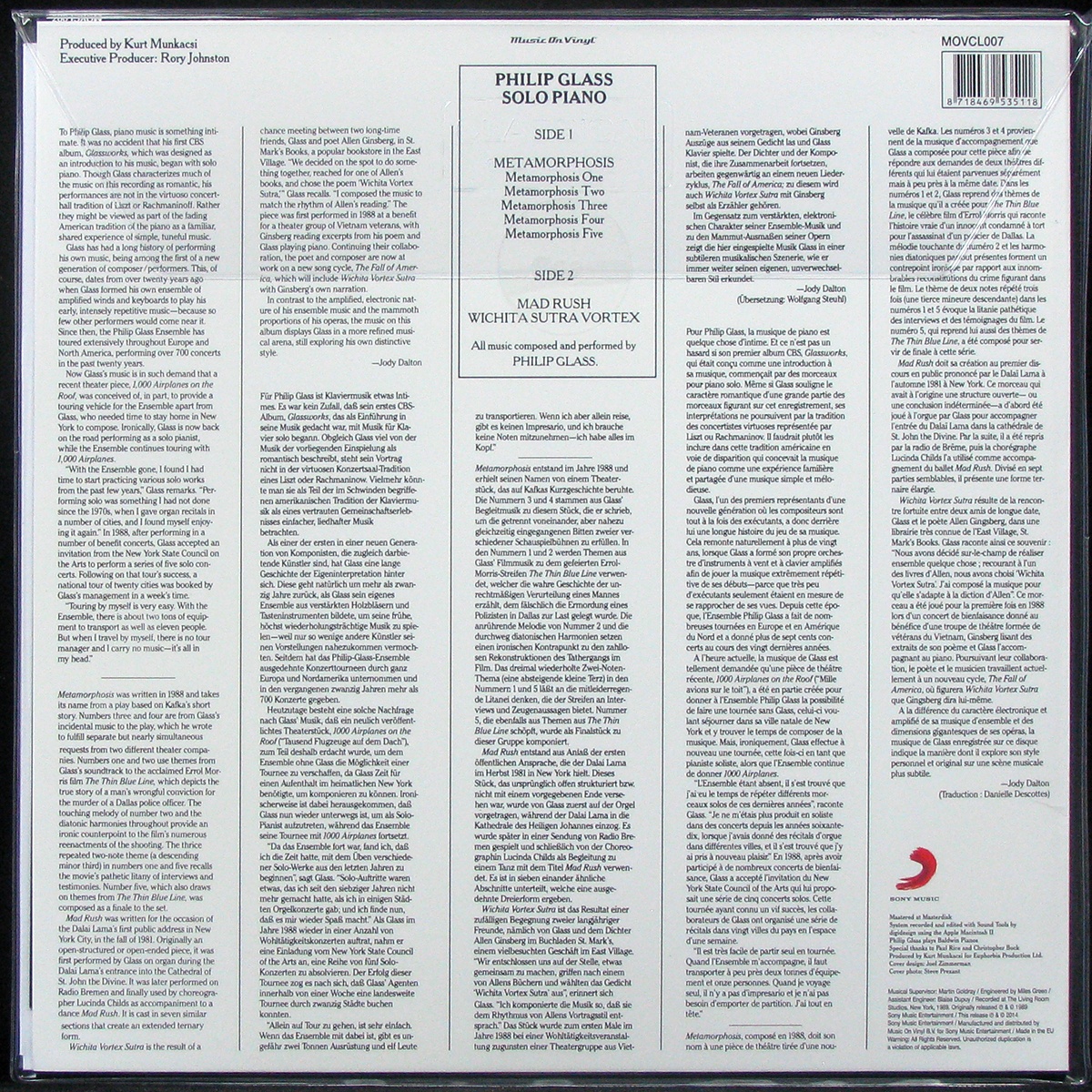 LP Philip Glass — Solo Piano фото 2
