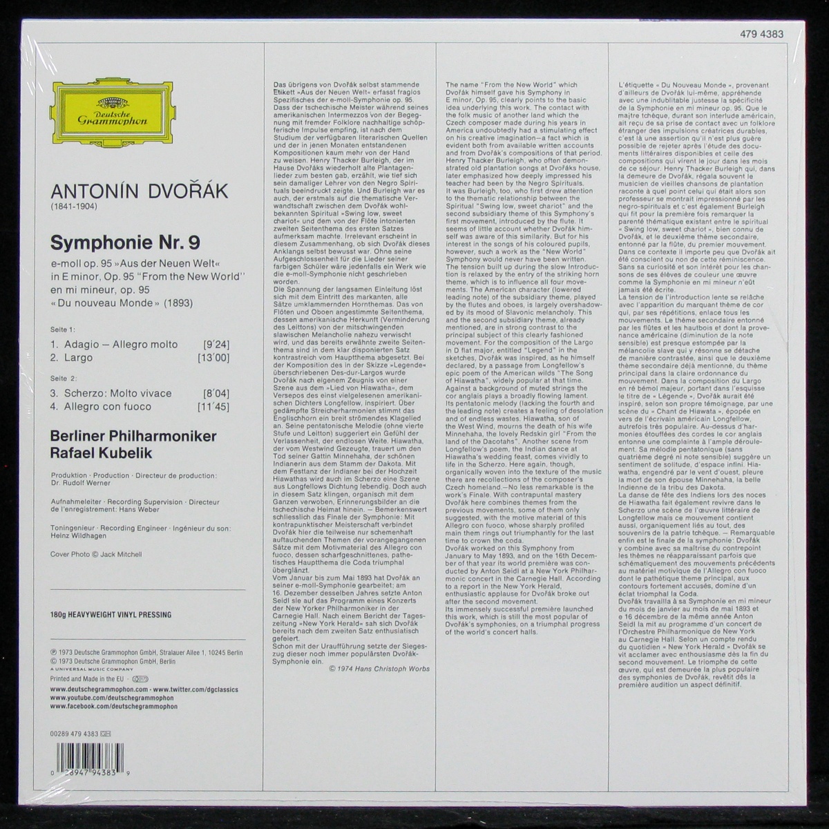 LP Rafael Kubelik — Antonin Dvorak: Symphony No.9 'From The New World' фото 2