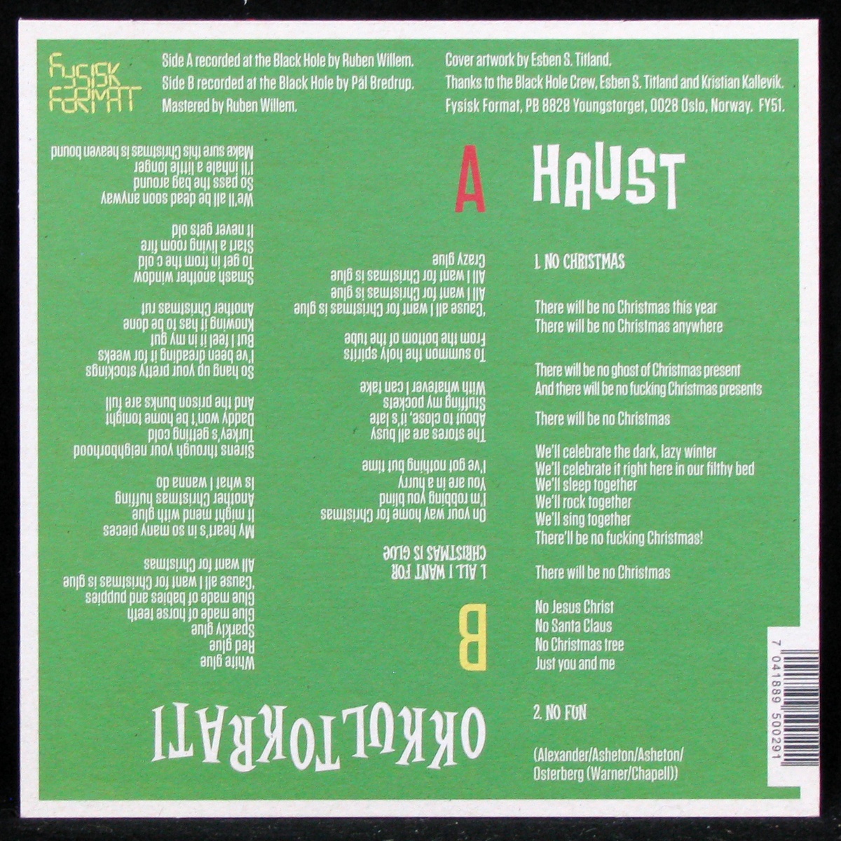 LP Haust / Okkultokrati — Black Hole X-mas With... (coloured vinyl, single) фото 2