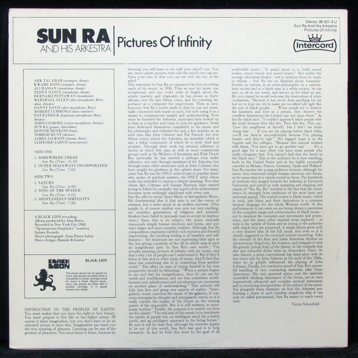 LP Sun Ra — Pictures of Infinity фото 2