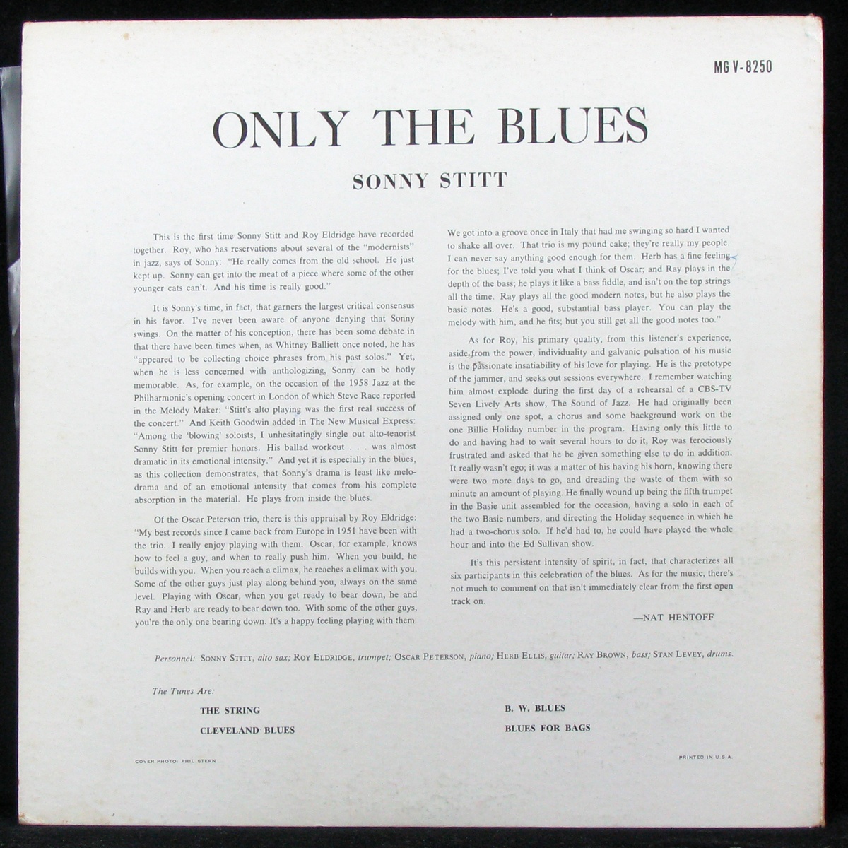 LP Sonny Stitt — Only The Blues фото 2