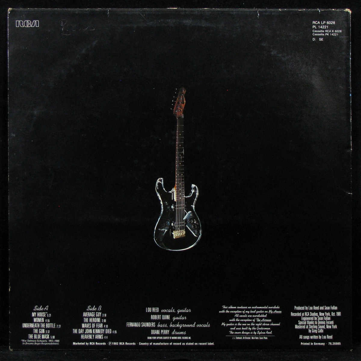 LP Lou Reed — Blue Mask фото 2