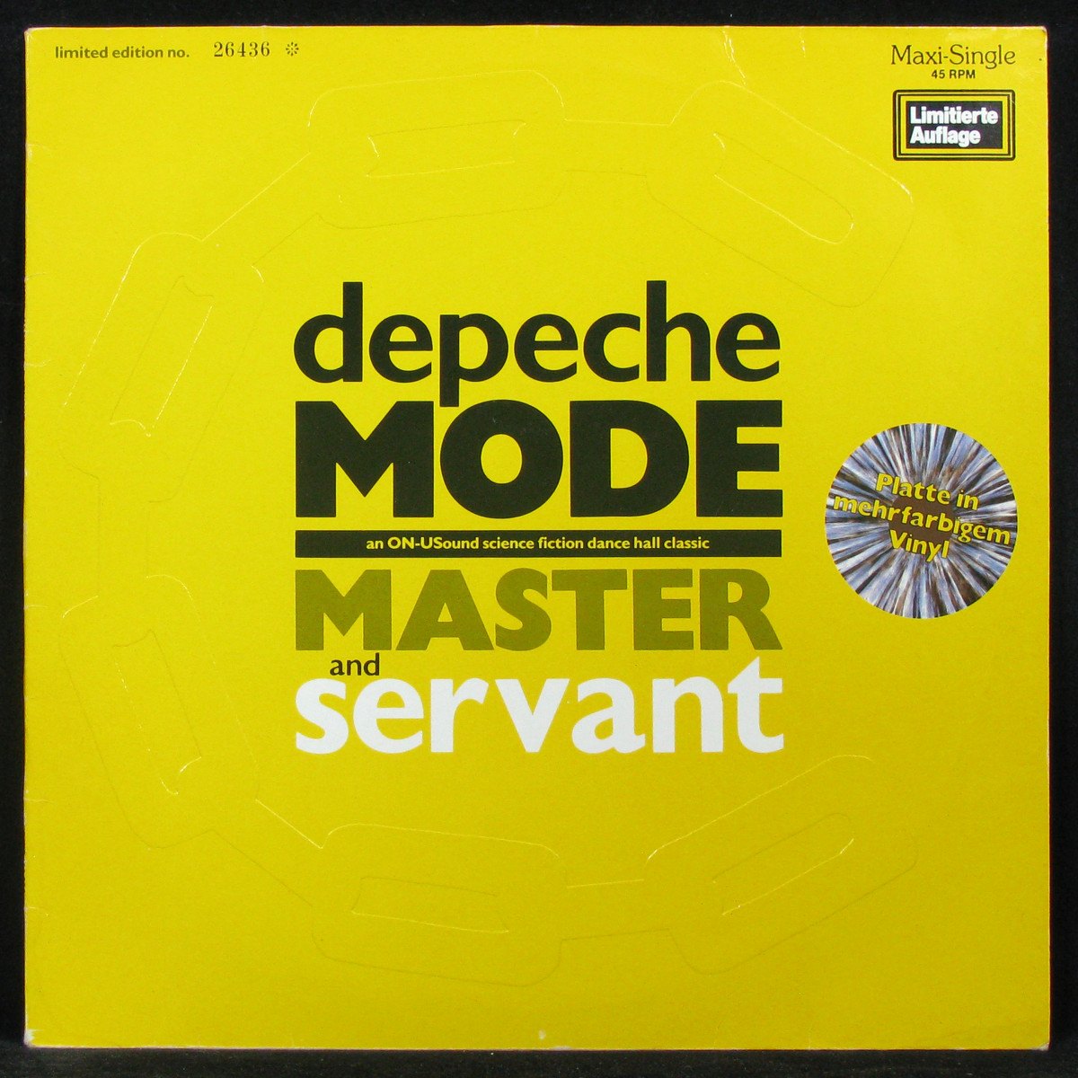 LP Depeche Mode — Master And Servant (An ON-USound Science Fiction Dance Hall Classic) (coloured vinyl, maxi) фото