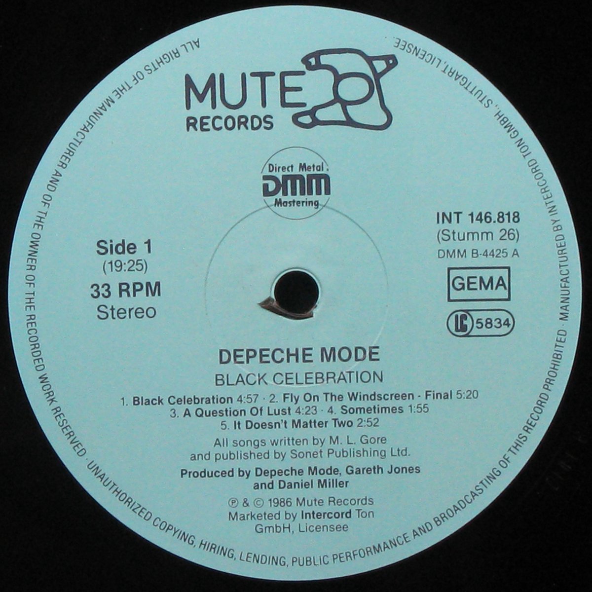 LP Depeche Mode — Black Celebration фото 3