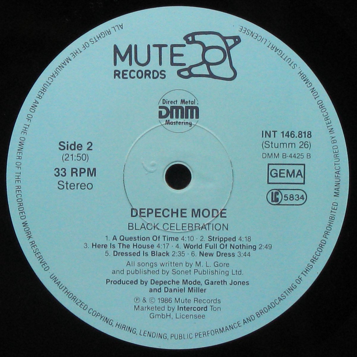 LP Depeche Mode — Black Celebration фото 4