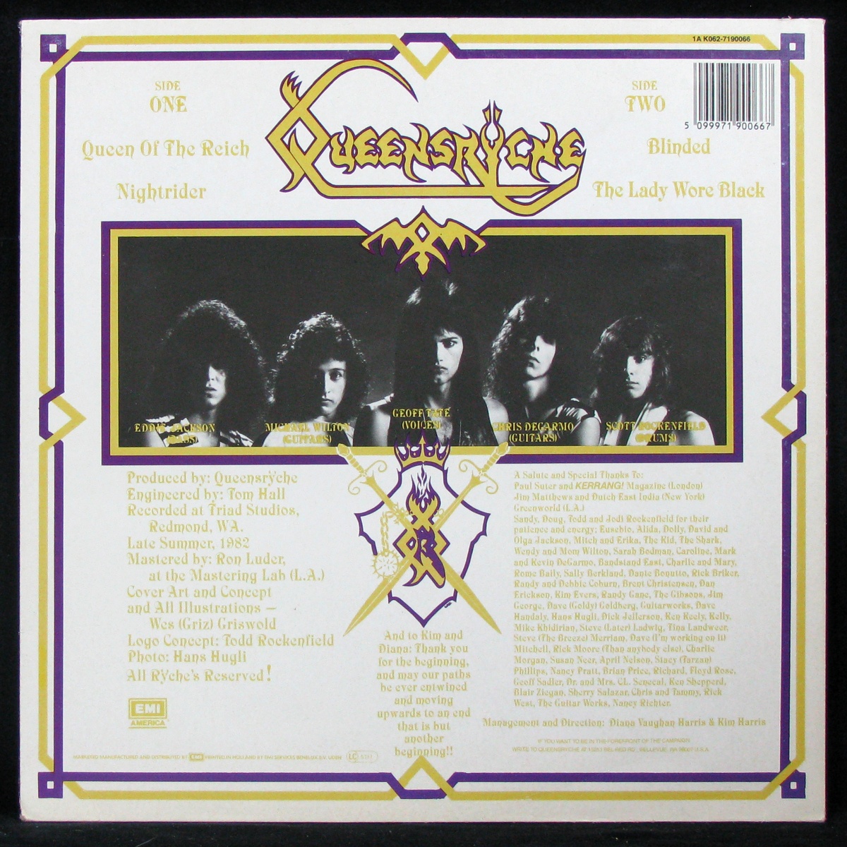 LP Queensryche — Queensryche (1983) (EP) фото 2