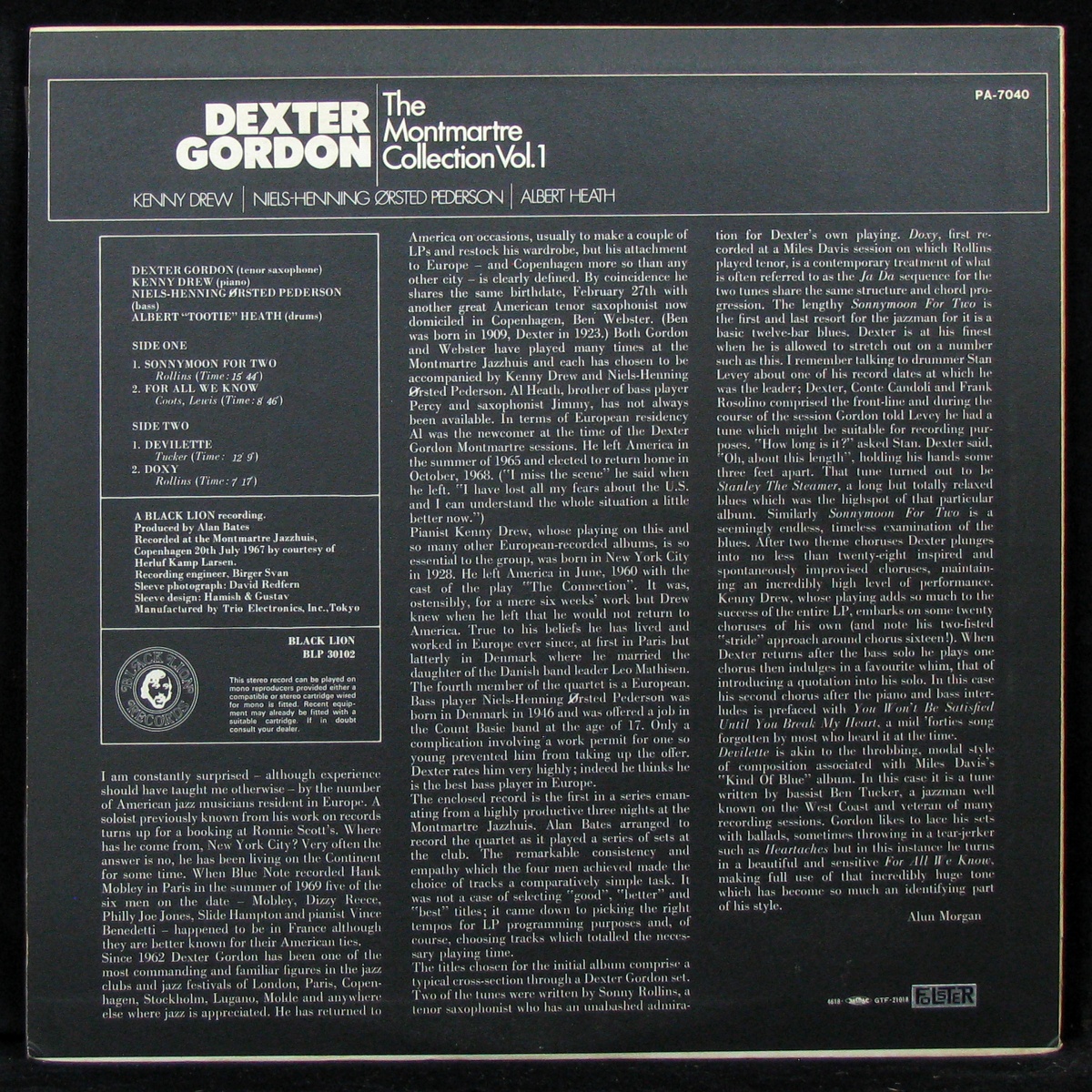 LP Dexter Gordon — Montmartre Collection Vol. 1 фото 2
