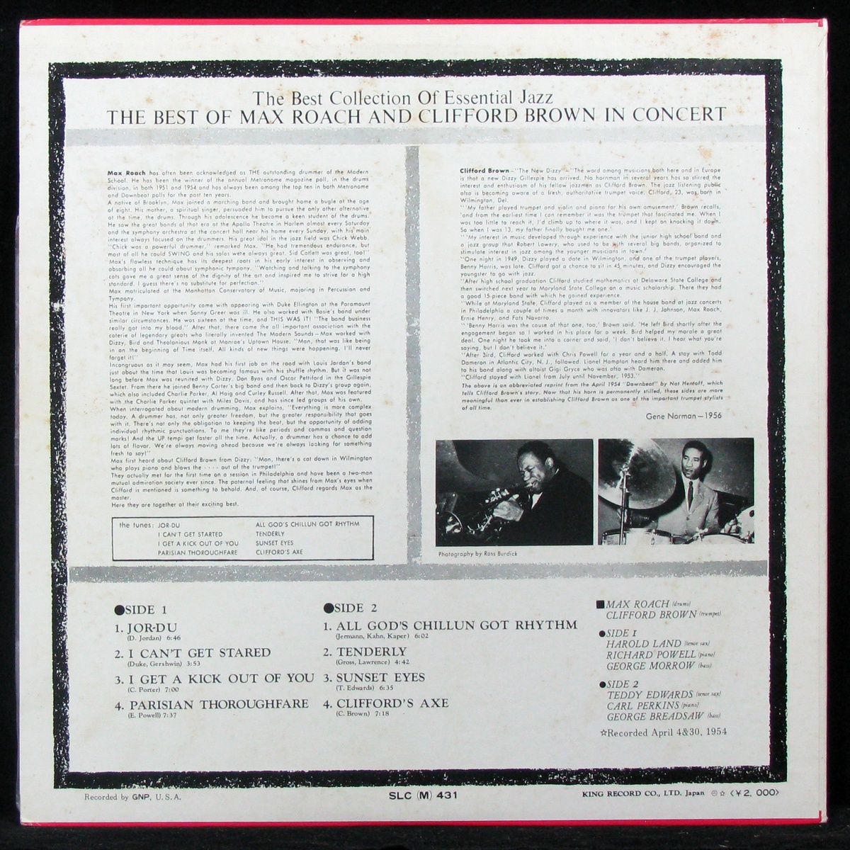 LP Max Roach / Clifford Brown — Best Of Max Roach And Clifford Brown In Concert! фото 2