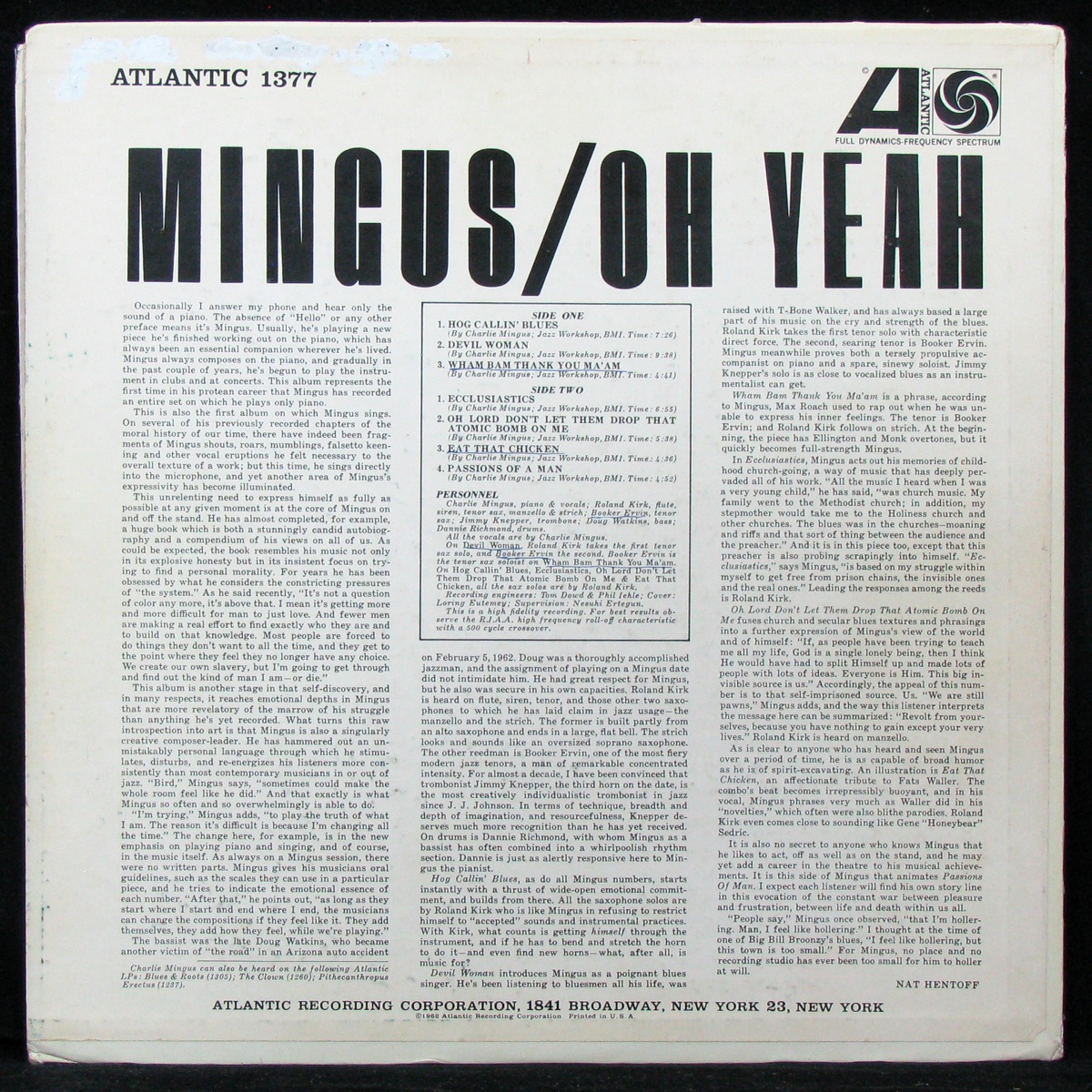 LP Charles Mingus — Oh Yeah (mono) фото 2