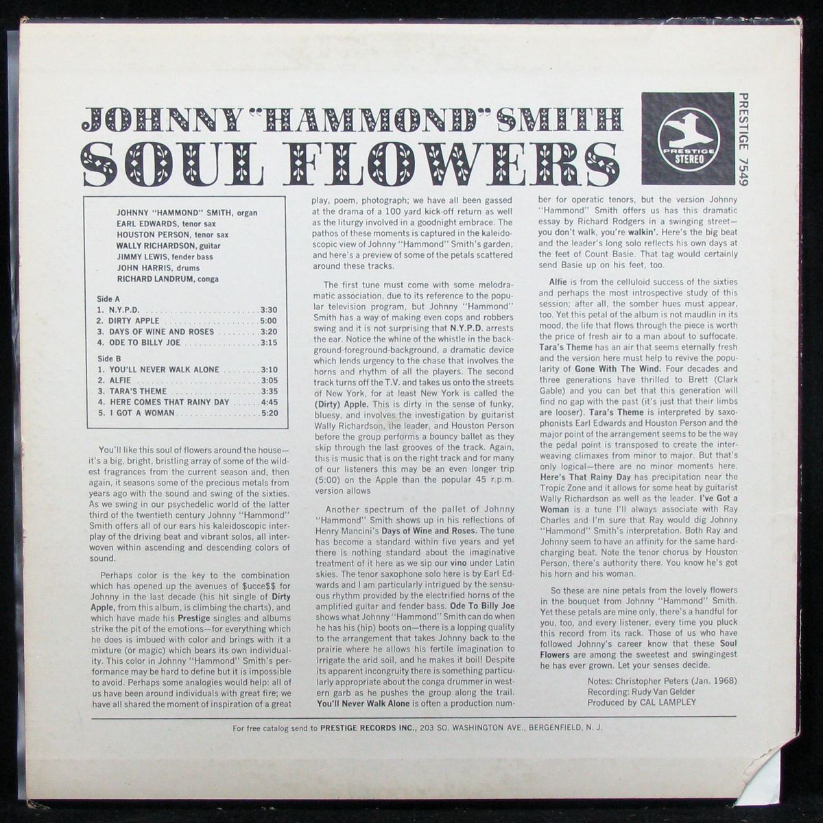 LP Johnny Hammond Smith — Soul Flowers фото 2