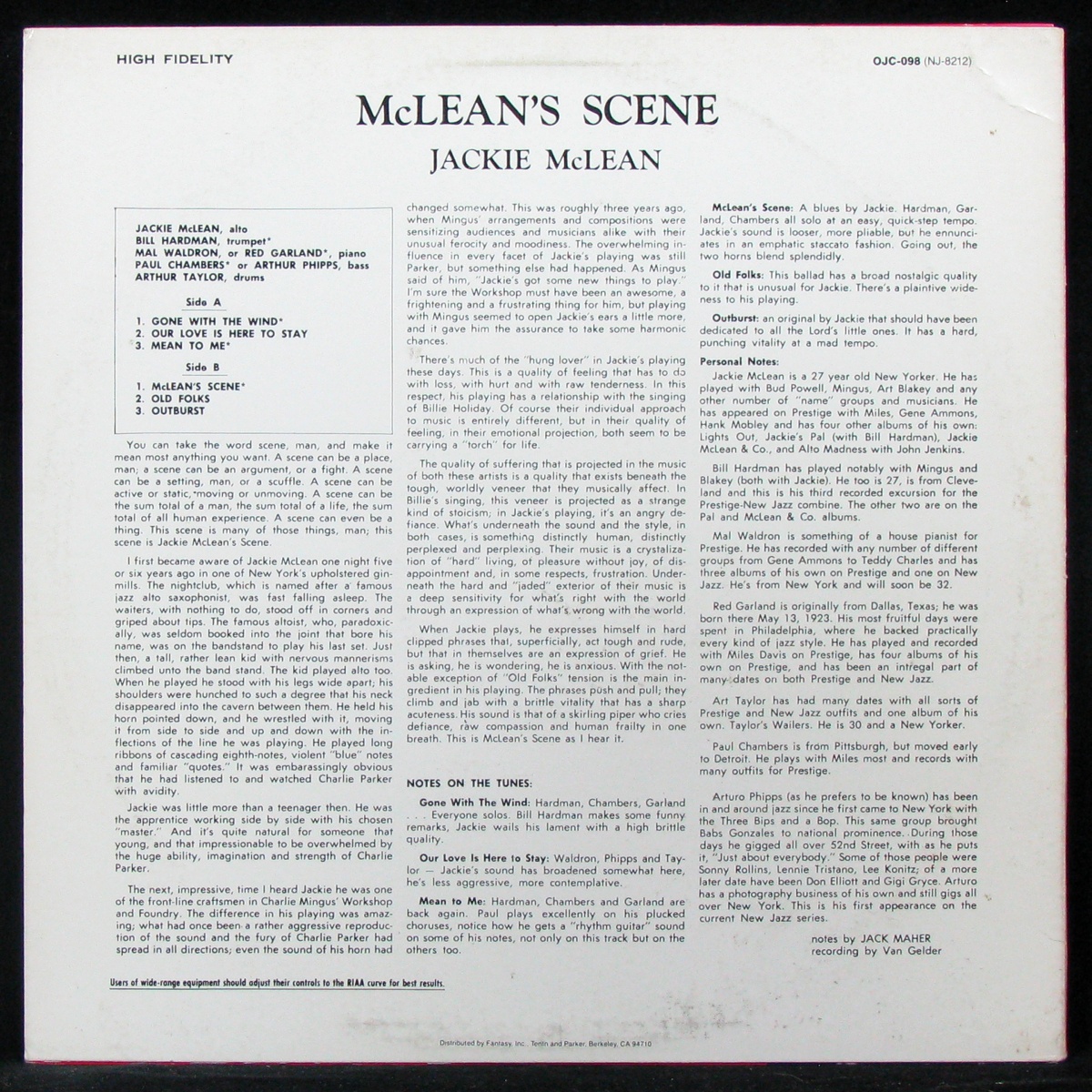 LP Jackie McLean — McLean's Scene фото 2