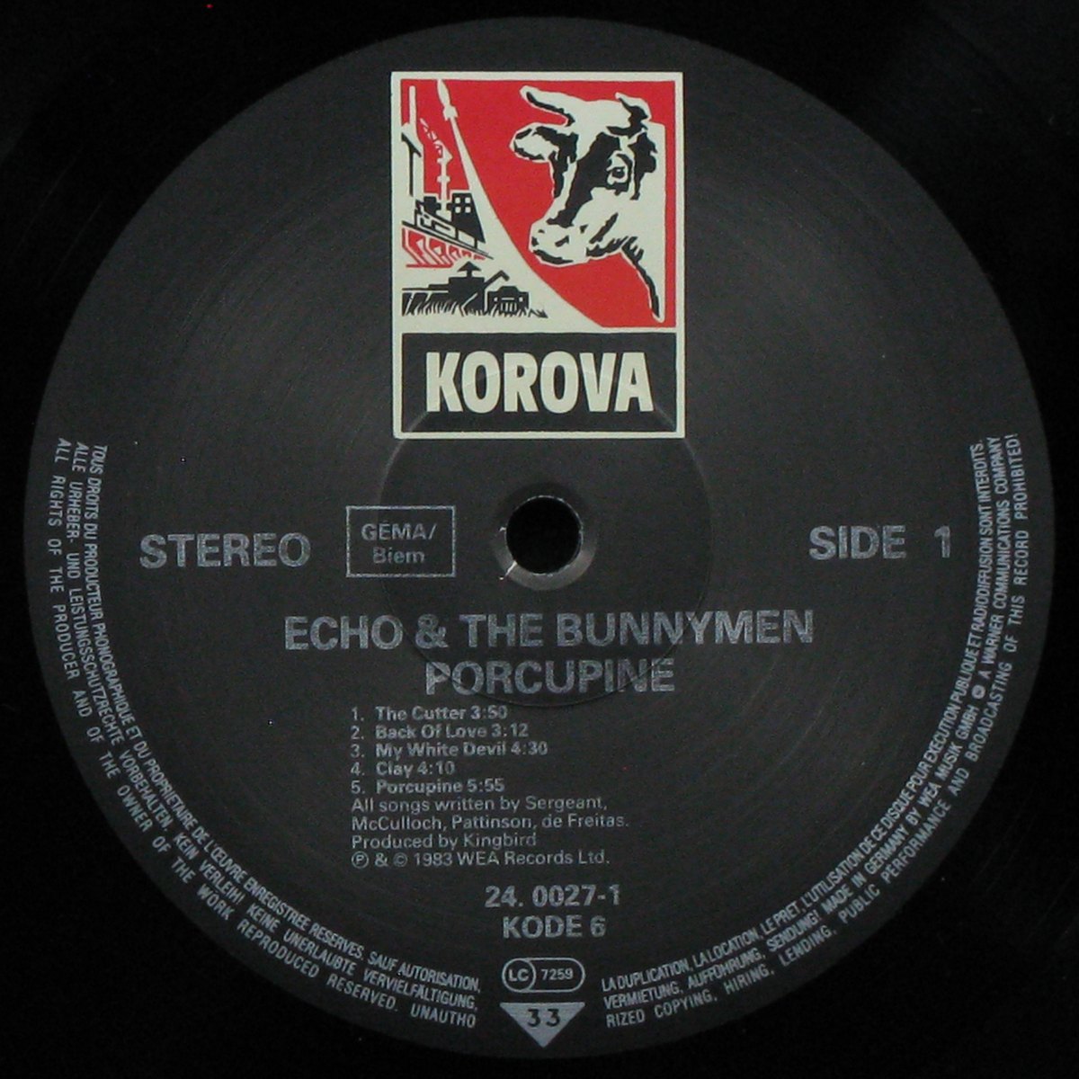 LP Echo & The Bunnymen — Porcupine фото 3