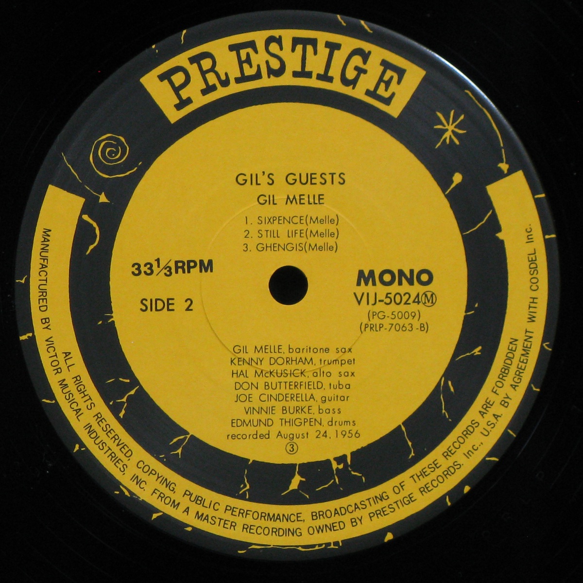 LP Gil Melle Quartet — Gil's Guests (mono) фото 4