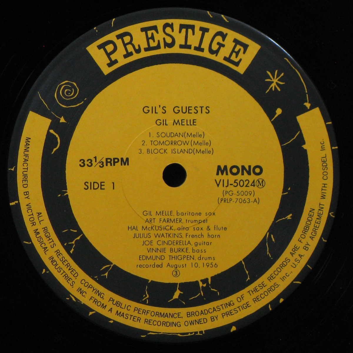 LP Gil Melle Quartet — Gil's Guests (mono) фото 3