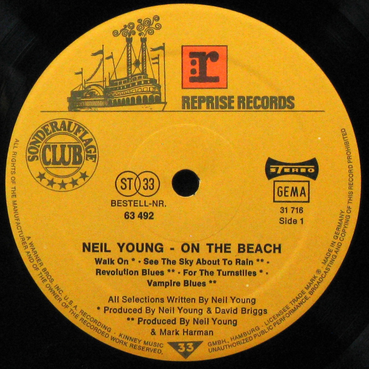 LP Neil Young — On The Beach (club edition) фото 3
