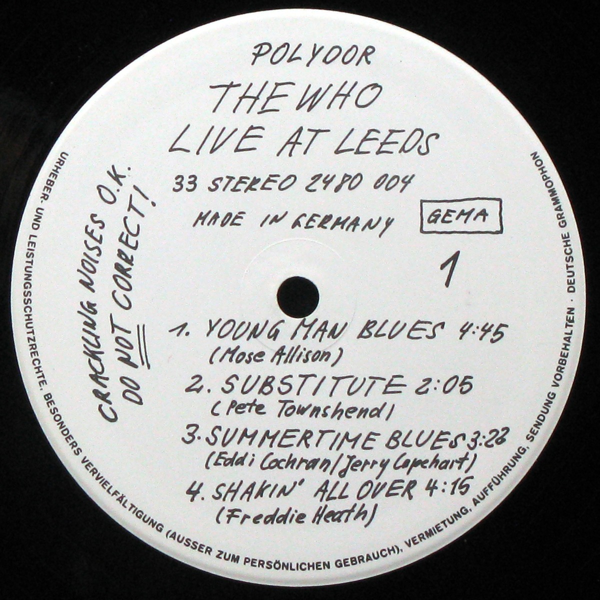 LP Who — Live At Leeds фото 3