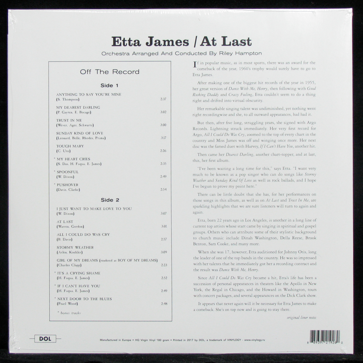LP Etta James — At Last! фото 2