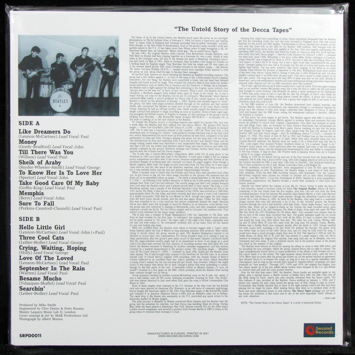 LP Beatles — Decca Tapes (coloured vinyl) фото 2