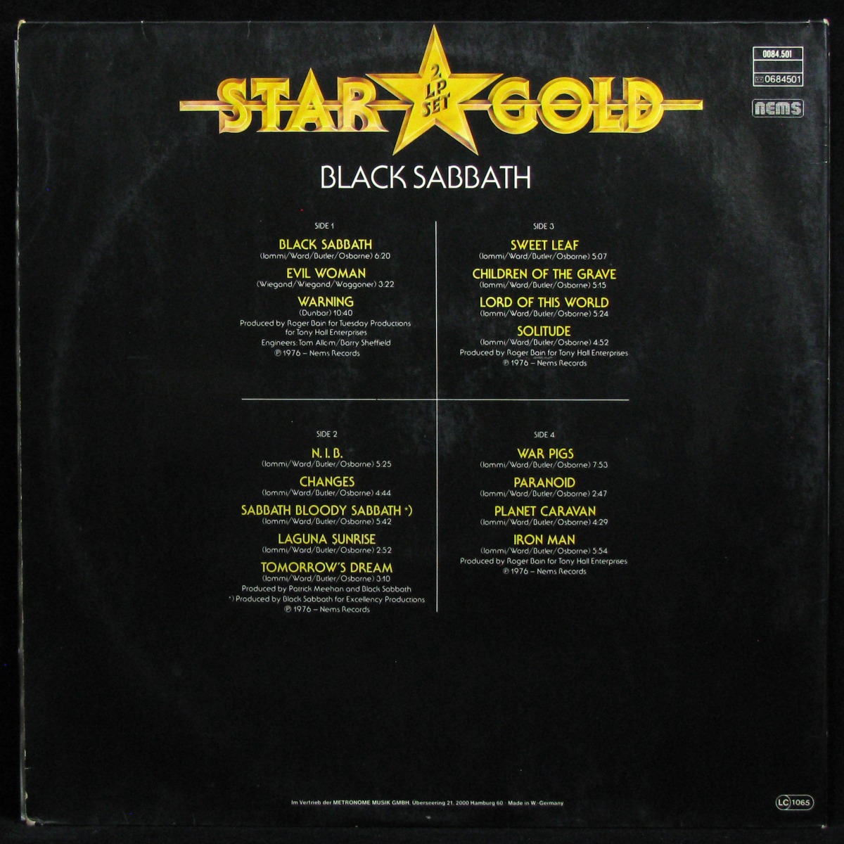 LP Black Sabbath — Star Gold (2LP) фото 2