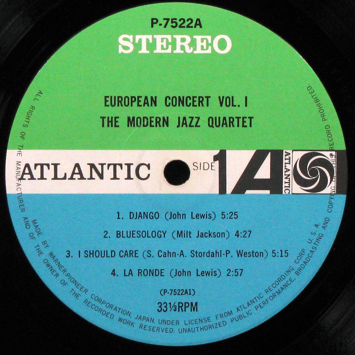 LP Modern Jazz Quartet — European Concert: Volume One фото 2