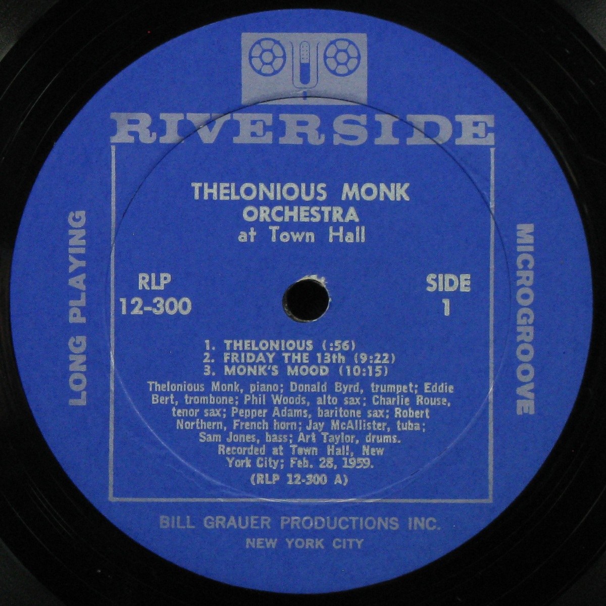 LP Thelonious Monk Orchestra — At Town Hall (mono) фото 3