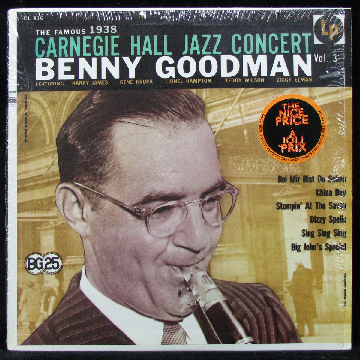 LP Benny Goodman — Famous 1938 Carnegie Hall Jazz Concert Vol.3 (mono) фото