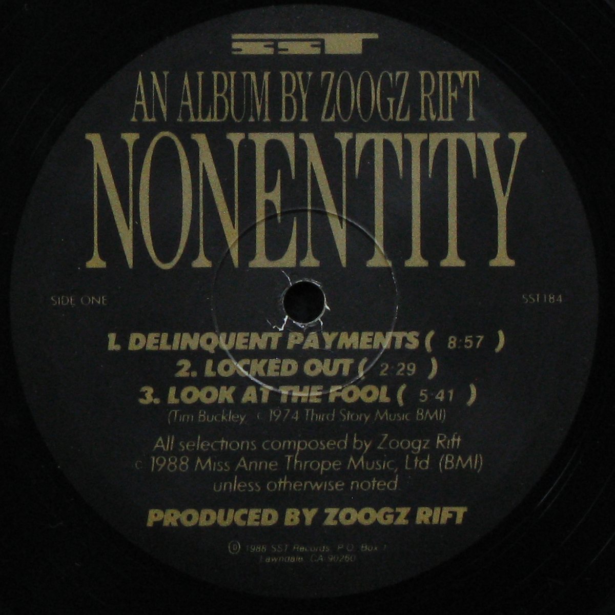 LP Zoogz Rift — Nonentity (Water III: Fan Black Dada) фото 2